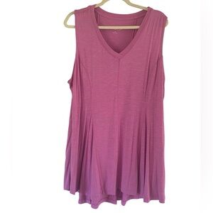 Soft Surroundings Mauve Pink V-Neck Sleeveless Swing Tunic Top Women’s 1X